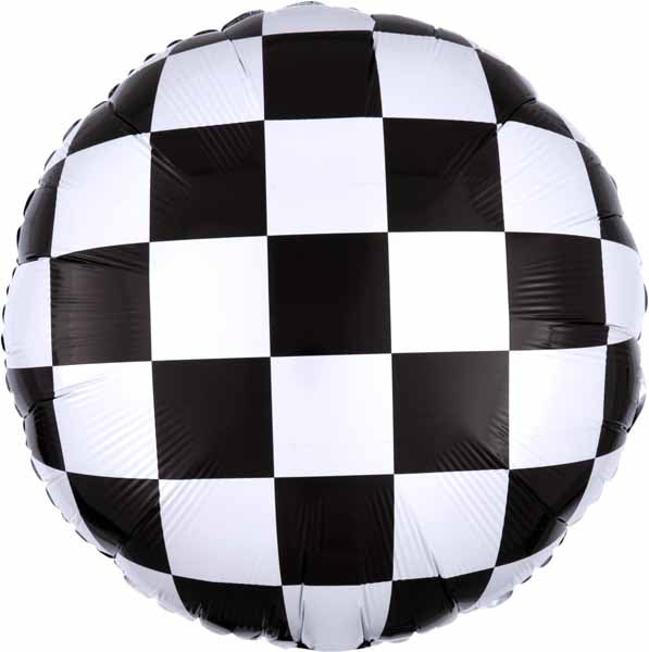 Checker (Black & White) Foil Circle
