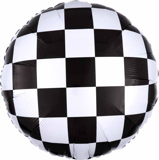 Checker (Black & White) Foil Circle
