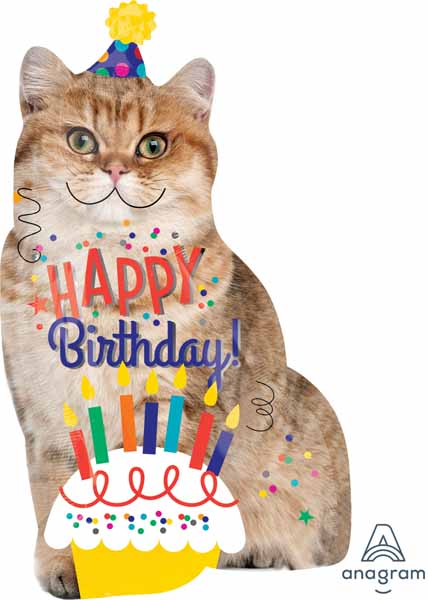 Large Happy Birthday Cat