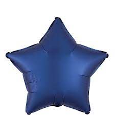 Navy Satin Foil Star