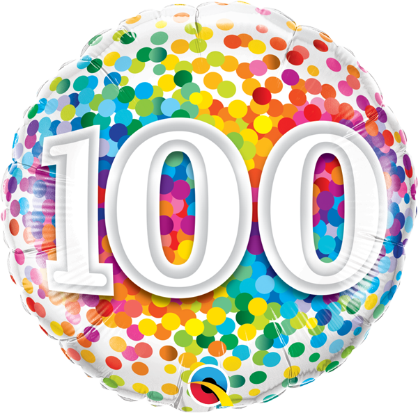 100th Rainbow Confetti