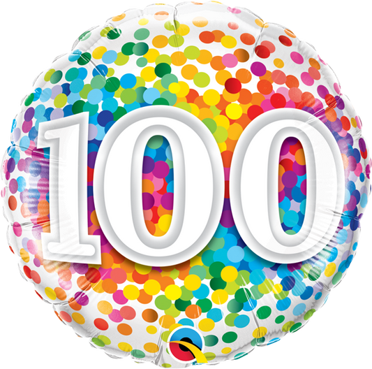100th Rainbow Confetti