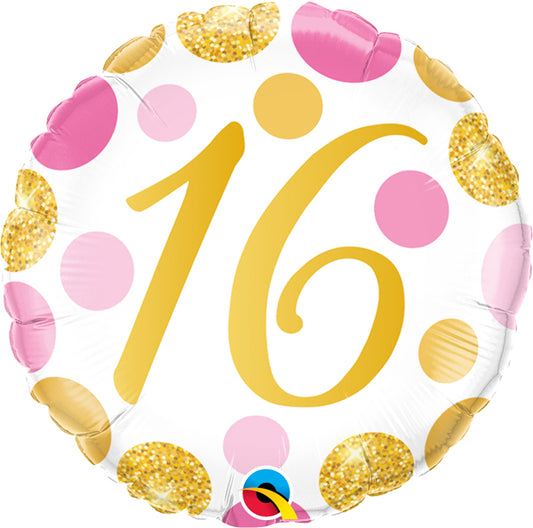 16th Pink & Gold Dots